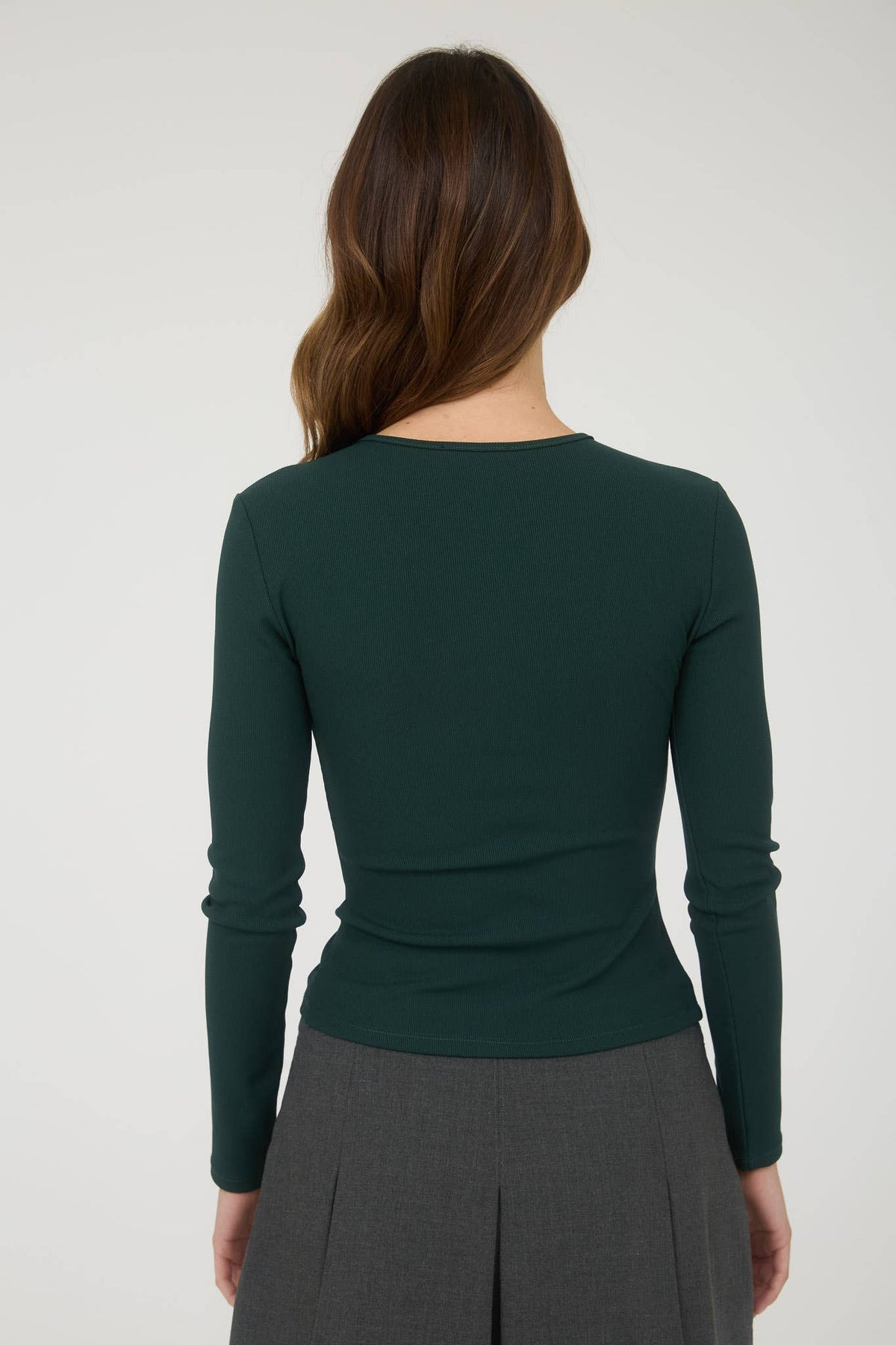 Ribbed Long Sleeve Button Known Knit Top