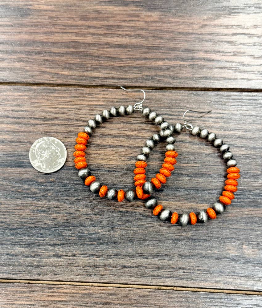 2.5" Western Bead Hoop Earrings