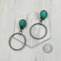 Silver Metal Circle Stone Earrings