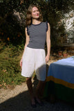 Stripe Ruffle Trim Knit Tank