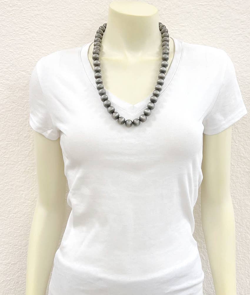 24" Big 14mm Western Bead Necklace
