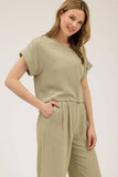 Linen Short Sleeve Boxy Top