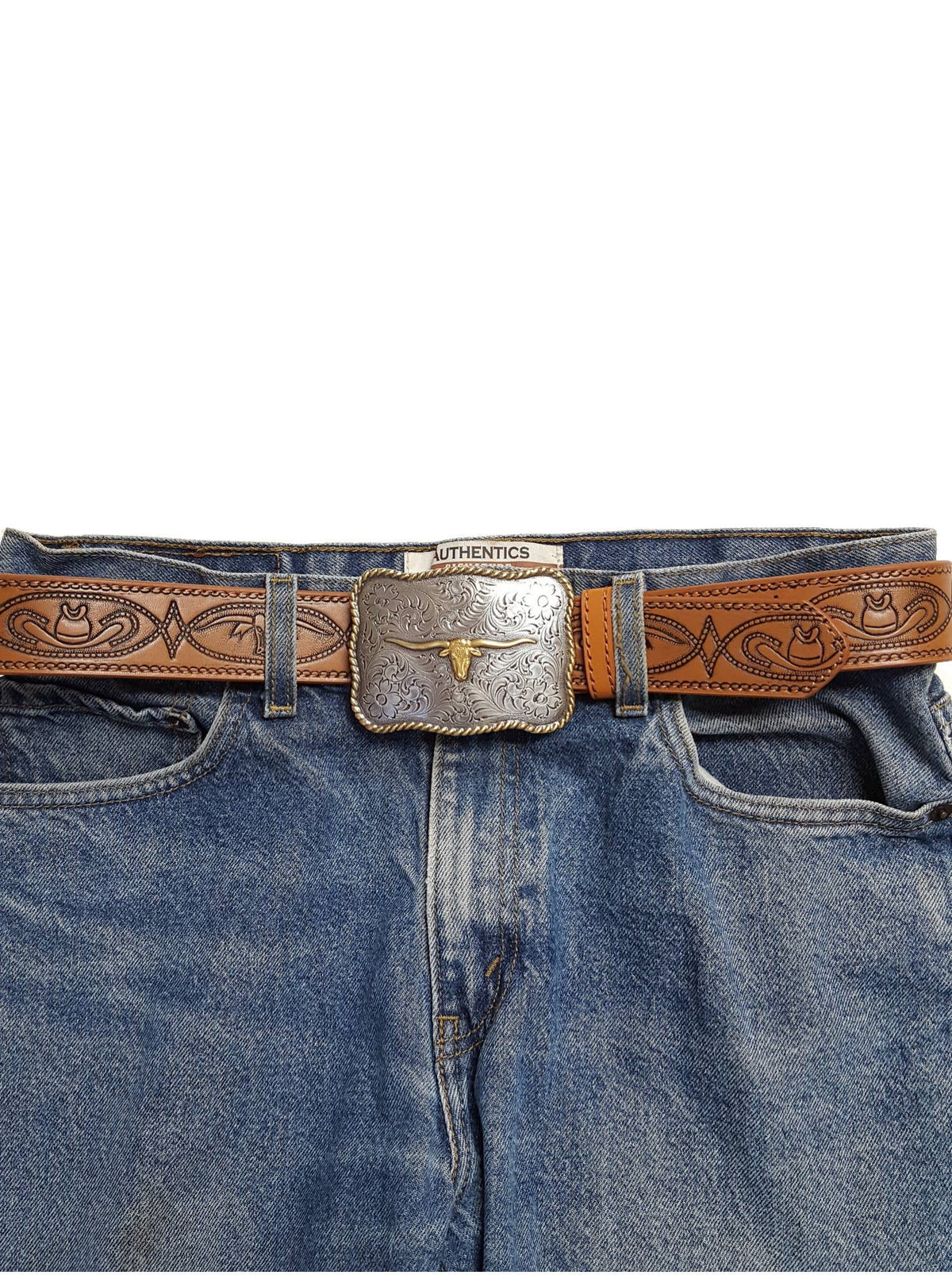 Western Long Horn Buckle Belt