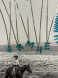 Turquoise Stone Initial Necklace