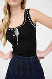 Scoop Neck Front Tie Tank Top