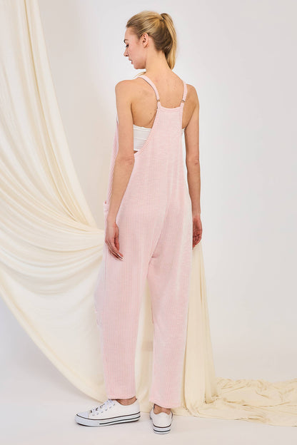 WRINKLE RIB STRAPPY JUMPSUIT