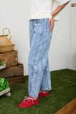 Floral Washed Denim Pattern Jeans
