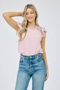 Lace Ruffle Sleeve Blouse