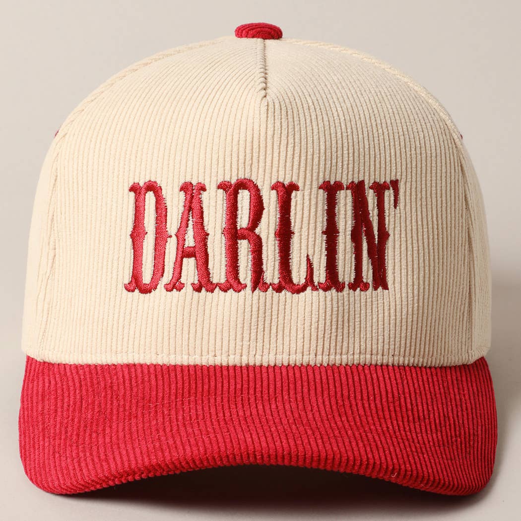 DARLIN' Corduroy Trucker Cap