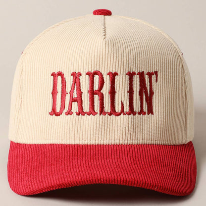 DARLIN' Corduroy Trucker Cap