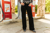 Black Corduroy Mid Rise Trouser Jeans 33.5in Inseam