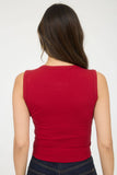 Sleeveless Button Down Knit Top