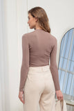 Mock Neck Long Sleeve Sweater Knit Top