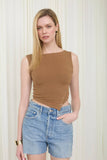 Asymmetrical Snap Button Sleeveless Top