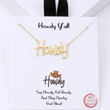 Howdy Y'all Word Charm Pendant Necklace