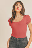 Square Neck Short Sleeve Bodysuit