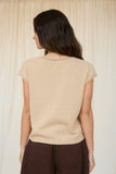 Raw Edge Drop Shoulder Solid Knit