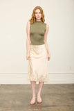 Mock Neck Ruched Shoulder Sleeveless Top