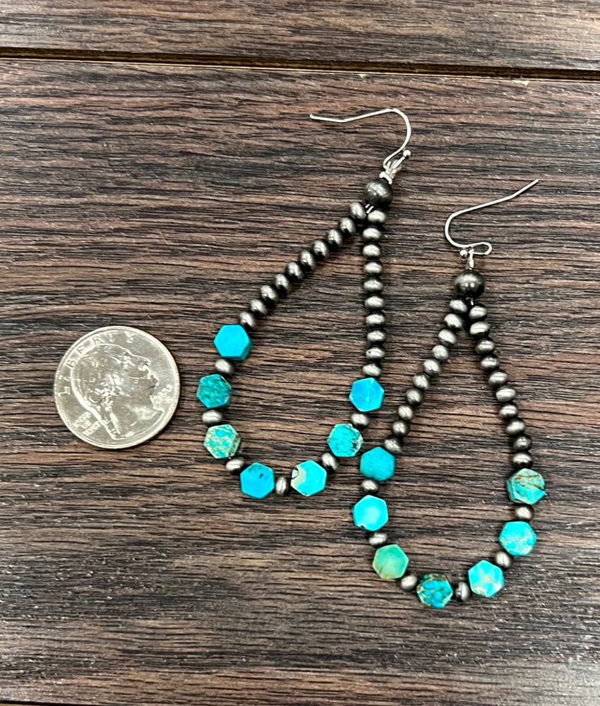 Western Hexa Gemstone Earrings