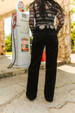 Black Corduroy Mid Rise Trouser Jeans 33.5in Inseam