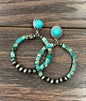 Gemstone Hoop Post Earrings
