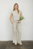Stripe Linen Drawstring Lounge Pants