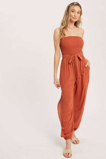 Strapless Harem Jumpsuit