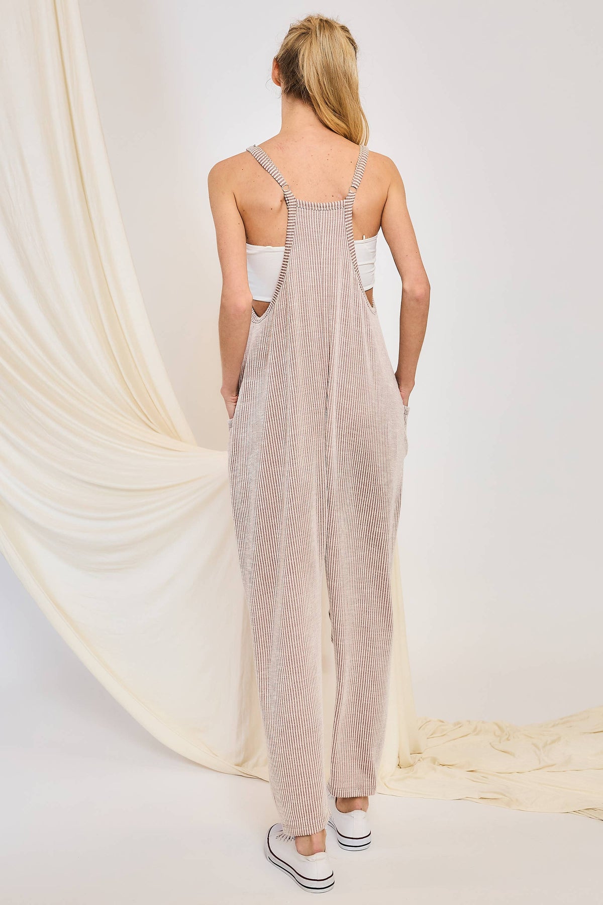 WRINKLE RIB STRAPPY JUMPSUIT