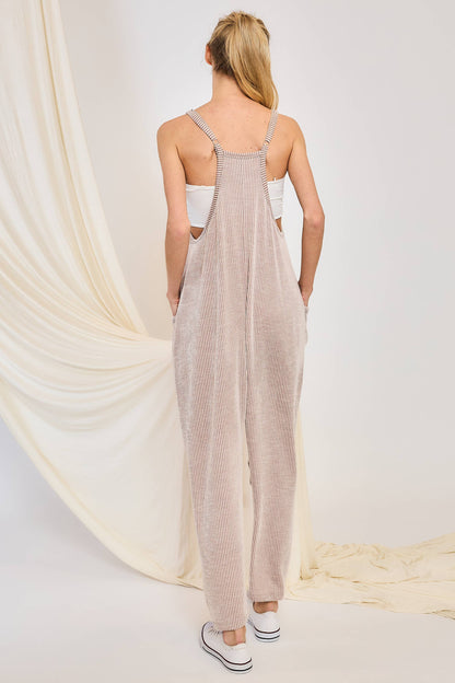 WRINKLE RIB STRAPPY JUMPSUIT