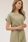 Linen Short Sleeve Boxy Top