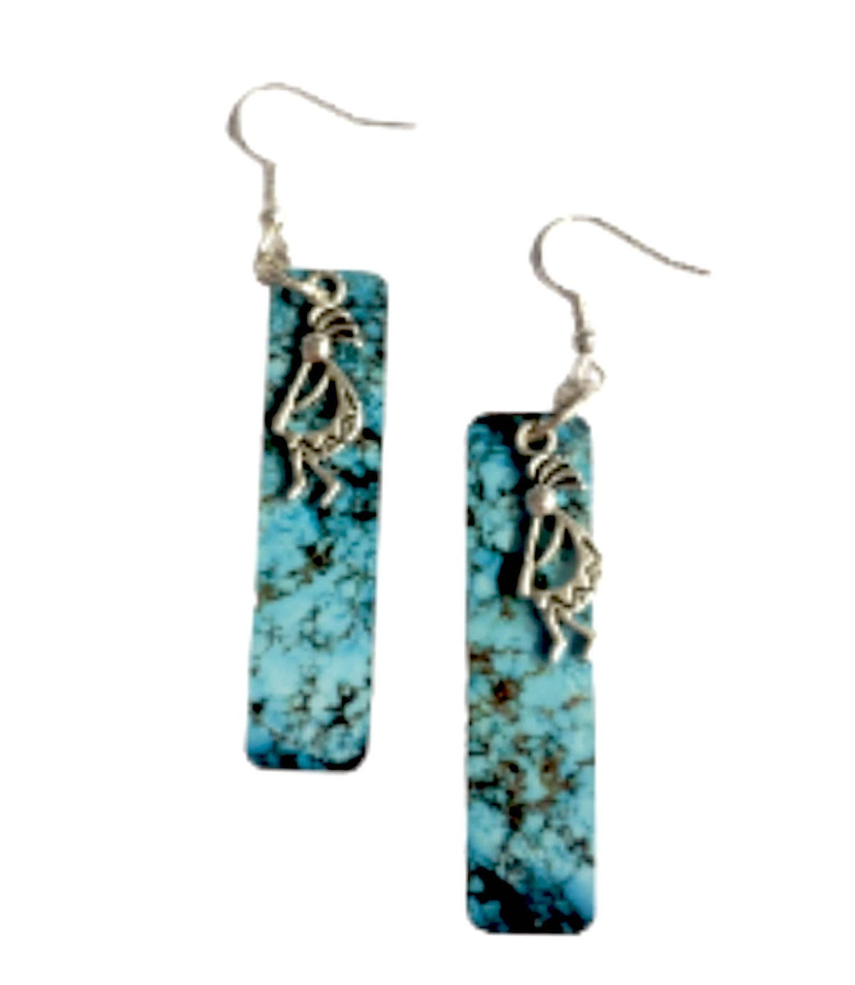 Kokopelli Turquoise Southwestern Earrings