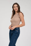 Ruffle Sleeveless Knit Top