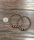 Copper Navajo Bead, 65mm Hoop Earrings