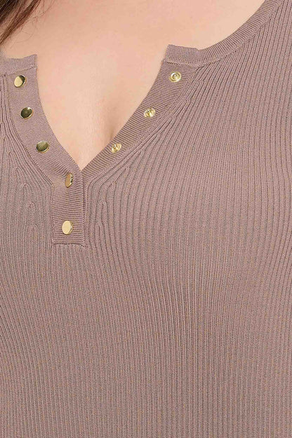 Plus Long Sleeve Henley Top