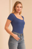 Square Neck Short Sleeve Bodysuit
