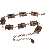 Western Long Horn Concho Metal Chain Silver/Brass