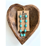Western 5 Tier Stone Concho Post Drop Earrings