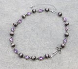 Western Style Navajo Pearl Stone Coquette Bow Necklace