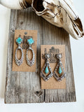 Western Aztec Stone Stud Earrings