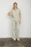 Stripe Linen Drawstring Lounge Pants