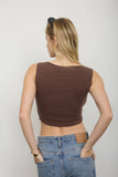 Asymmetrical Snap Button Sleeveless Top