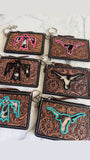 Longhorn Freebird Western Cowhide Leather Keychain Wallet