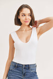 Casual Plunge Neck Bodysuit
