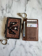 Longhorn Freebird Western Cowhide Leather Keychain Wallet