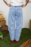 Floral Washed Denim Pattern Jeans