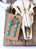 4 Tier Western Style Turquoise Stone Post Drop Earrings