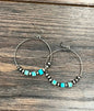 1.75" Western Square Gemstone Hoop Earrings