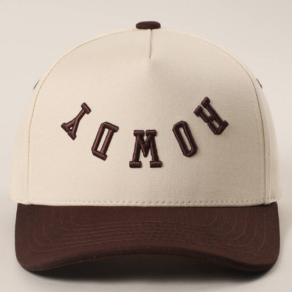 ROWDY Upside Down Embroidered Two-Tone Trucker Hat