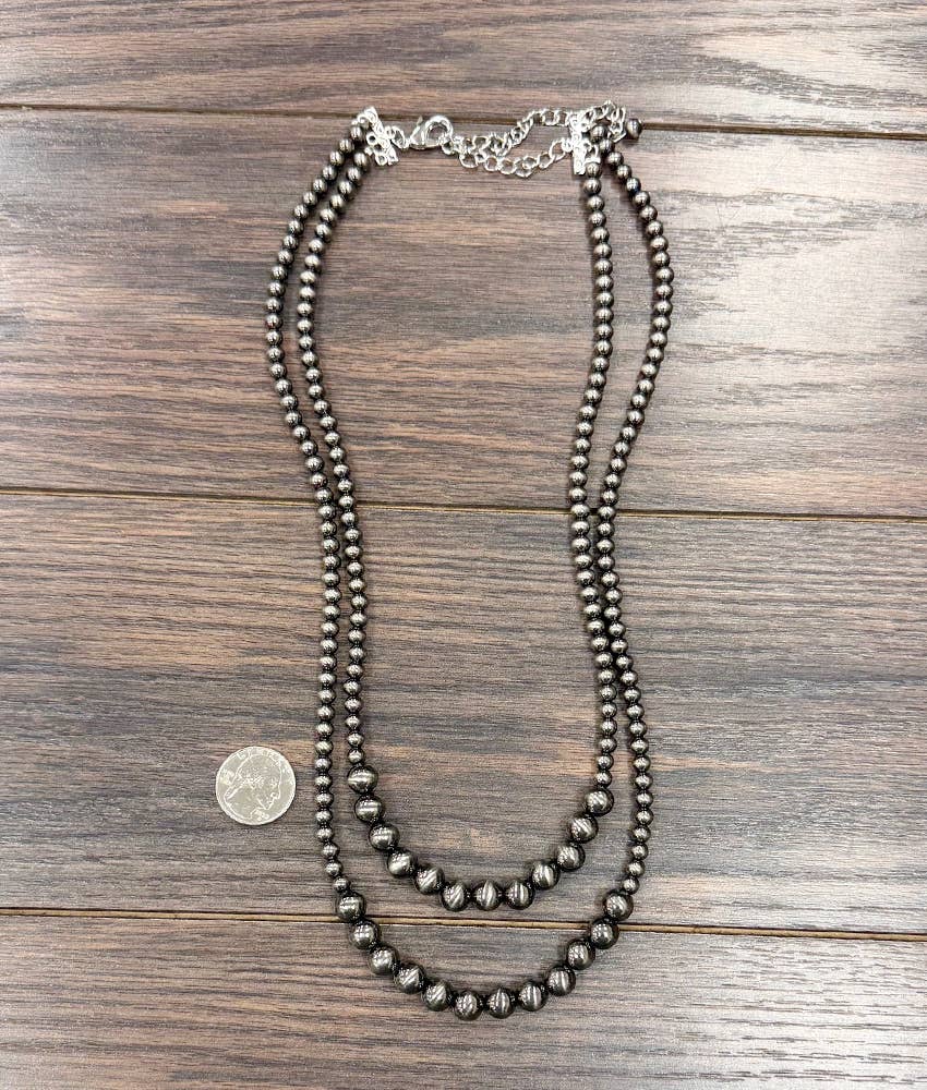 24" Polish Western Bead 2-strand Necklace