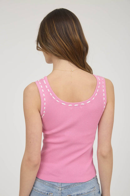 Scoop Neck Front Tie Tank Top